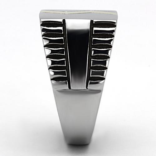 Two-Tone IP Gold (Ion Plating) Stainless Steel Ring with Epoxy in Jet