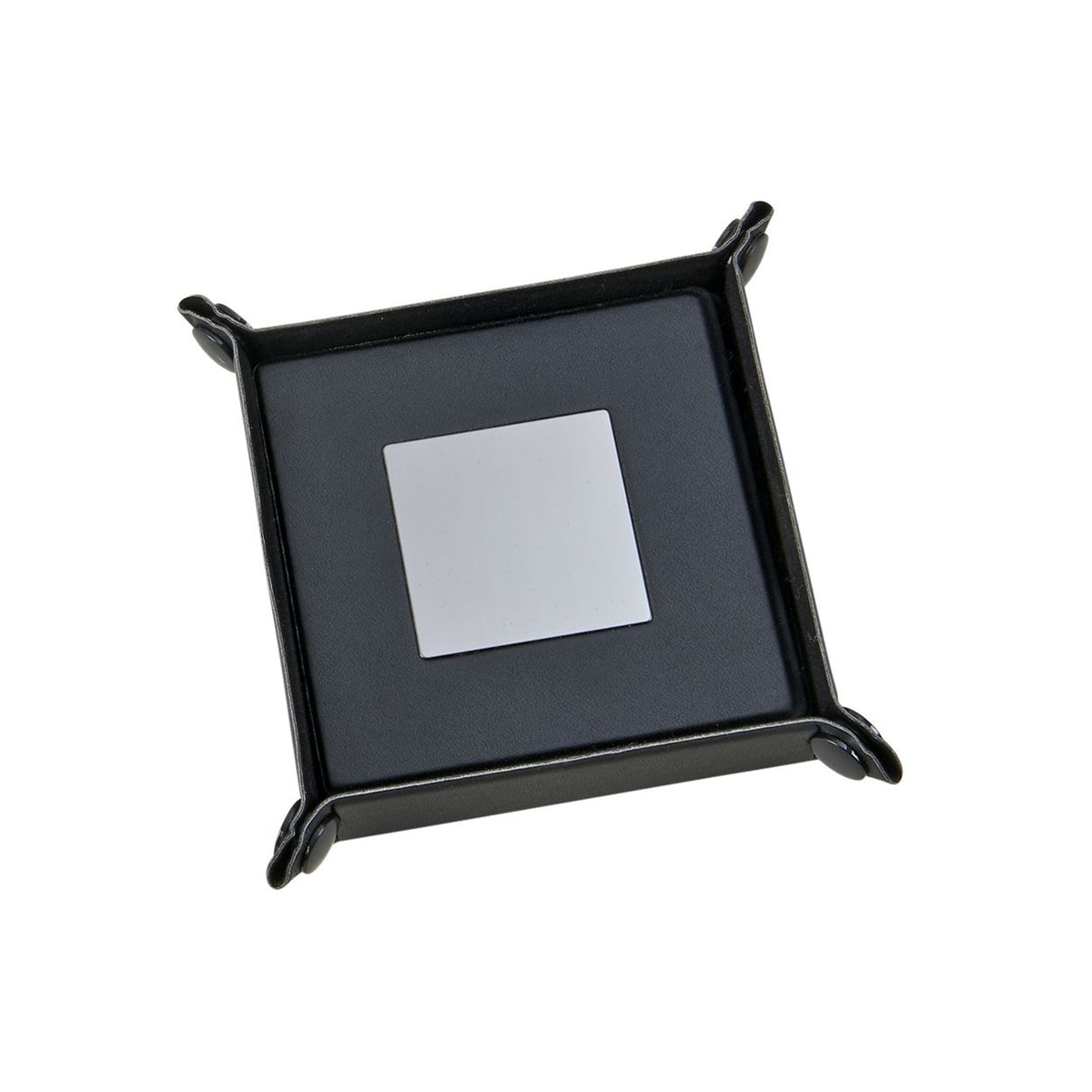 Black Leatherette 5 Piece Coaster Set-1