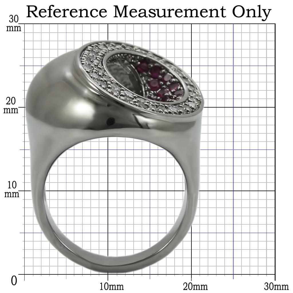 0W304 - Ruthenium Brass Ring with Synthetic Garnet in Ruby-1