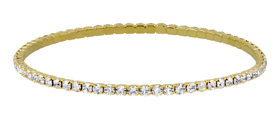 Elegant Gold-Plated Rhinestone Bangle Bracelet