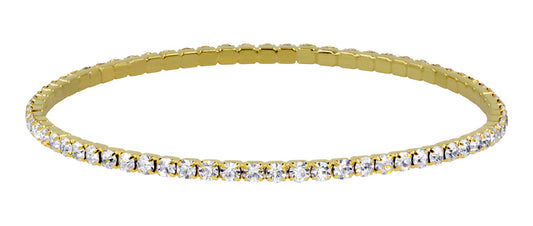 Elegant Gold-Plated Rhinestone Bangle Bracelet