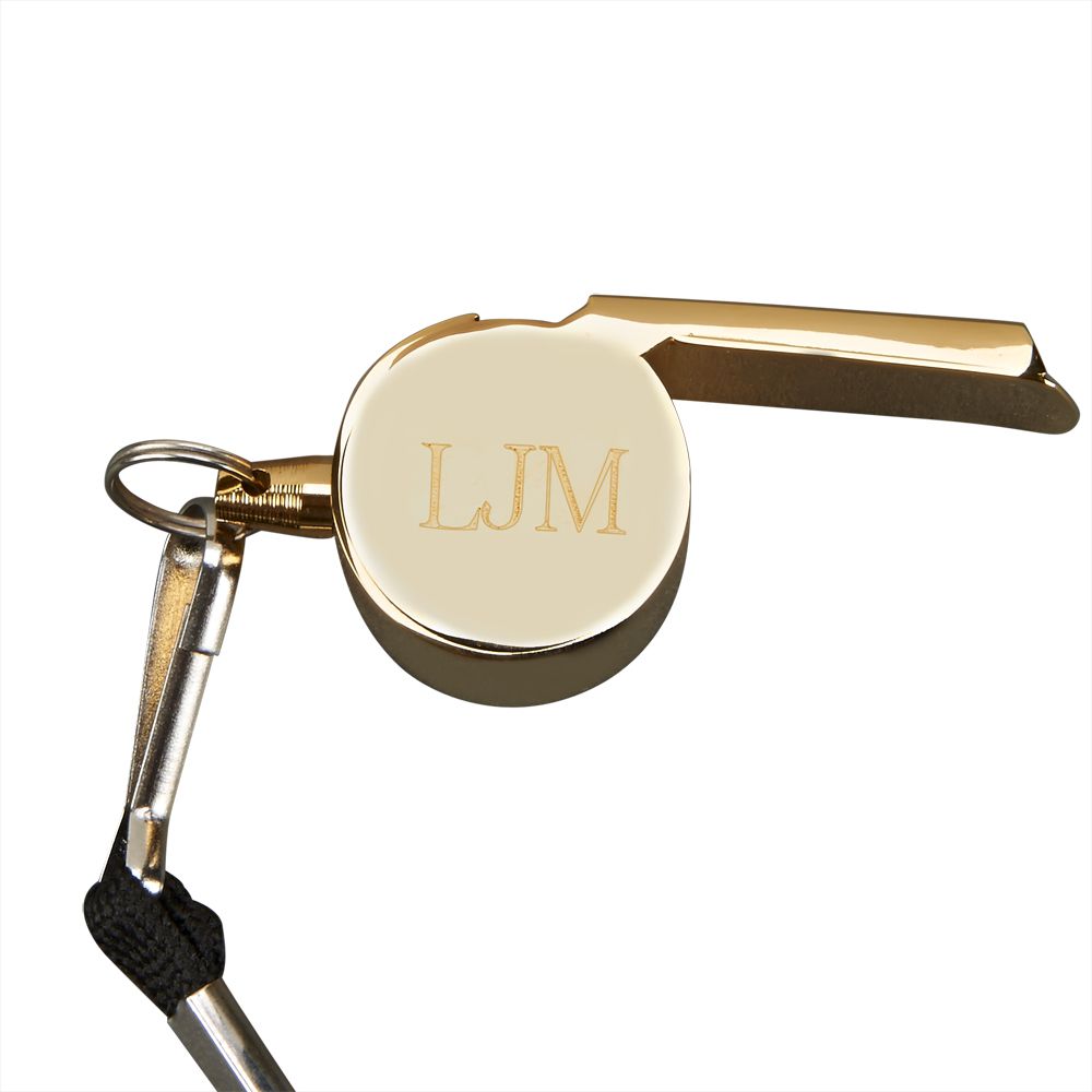 Gold-plated Coach's Whistle with Lanyard-0