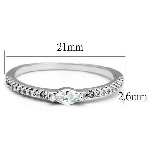 Classic Rhodium-Plated Cubic Zirconia Ring