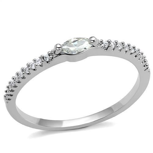 Classic Rhodium-Plated Cubic Zirconia Ring