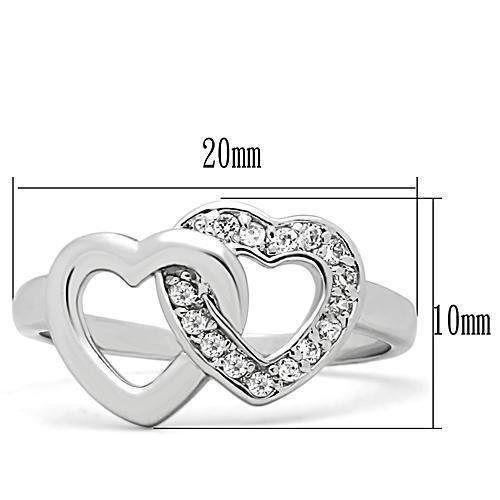 Elegant Rhodium-Plated Clear Cubic Zirconia Ring