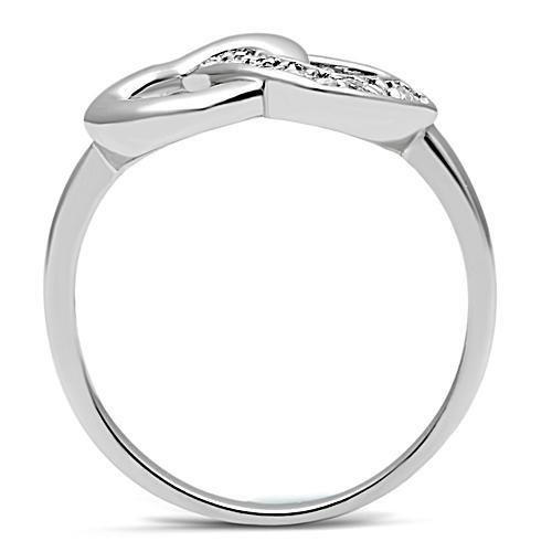 Elegant Rhodium-Plated Clear Cubic Zirconia Ring