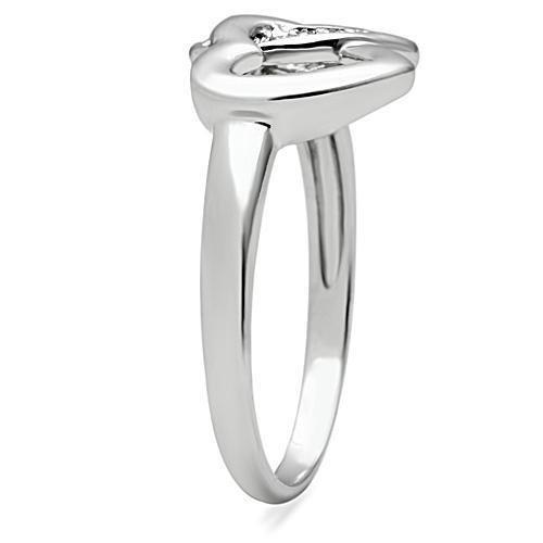 Elegant Rhodium-Plated Clear Cubic Zirconia Ring