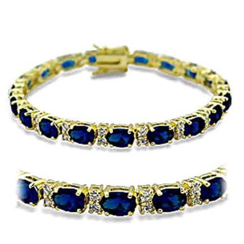 Elegant Gold-Tone Sapphire Spinel Bracelet