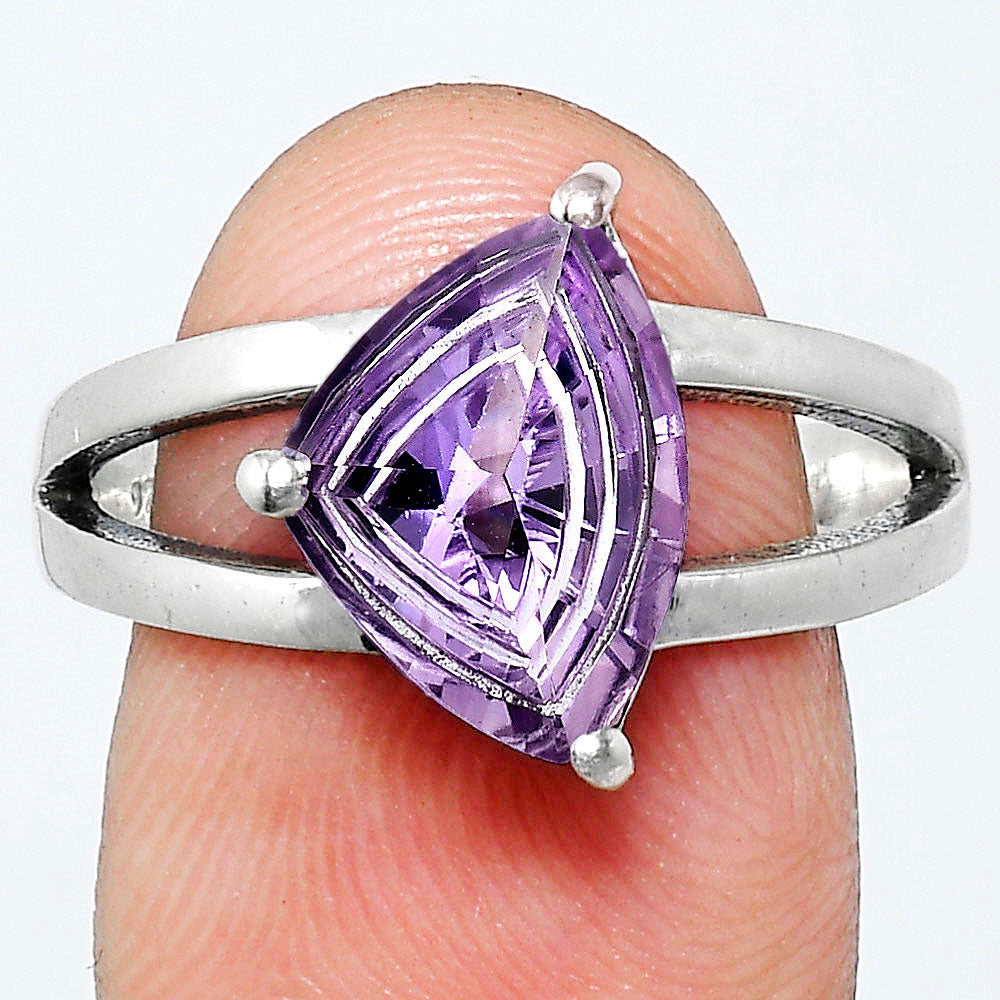 Trillion Cut Gemstone Ring in 925 Sterling Silver