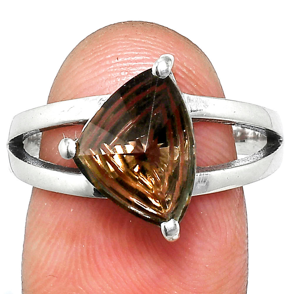 Trillion Cut Gemstone Ring in 925 Sterling Silver
