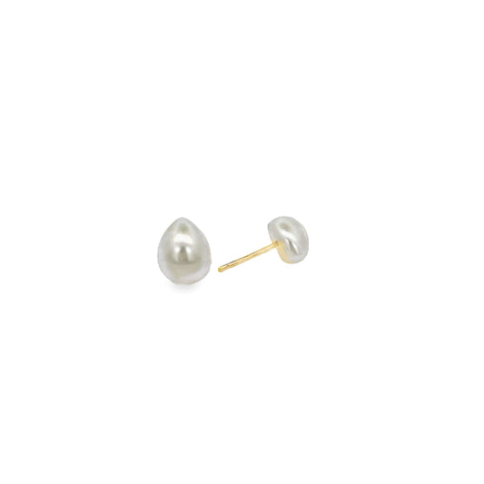 Pearl Teardrop Stud Earrings