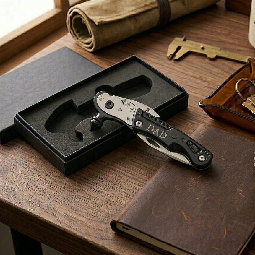 Black Glass Breaker With Multi Tools, 6" L-1