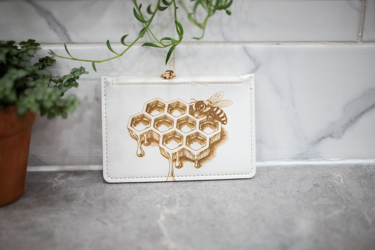 Floral Laser Engraved Change Purse & Coin Wallet