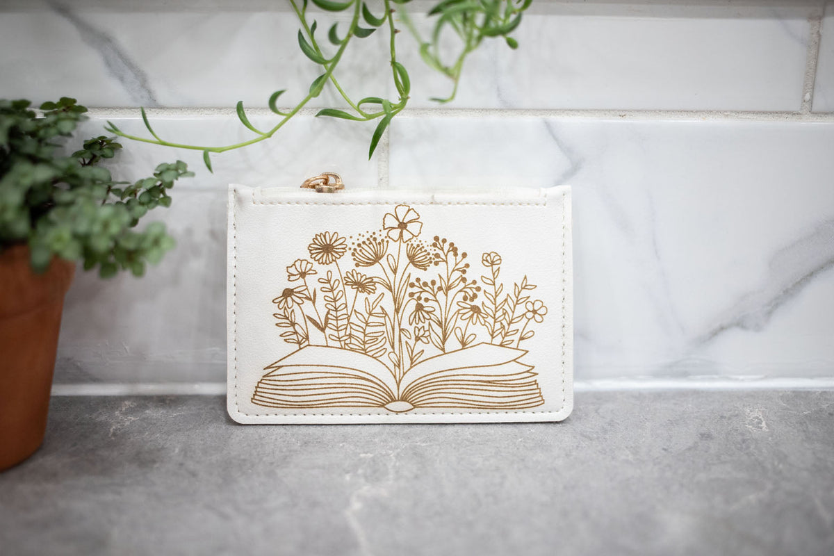 Floral Laser Engraved Change Purse & Coin Wallet