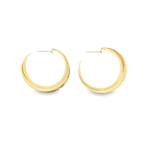 18K Gold Filled Curved Wide Minimalist Hoops