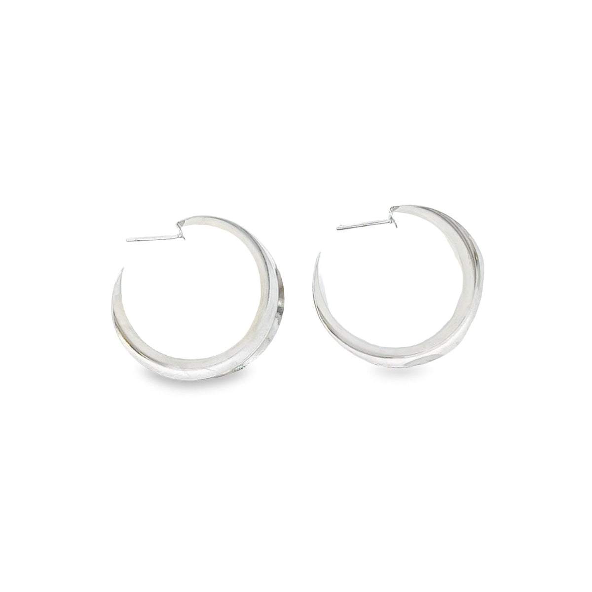 18K Gold Filled Curved Wide Minimalist Hoops