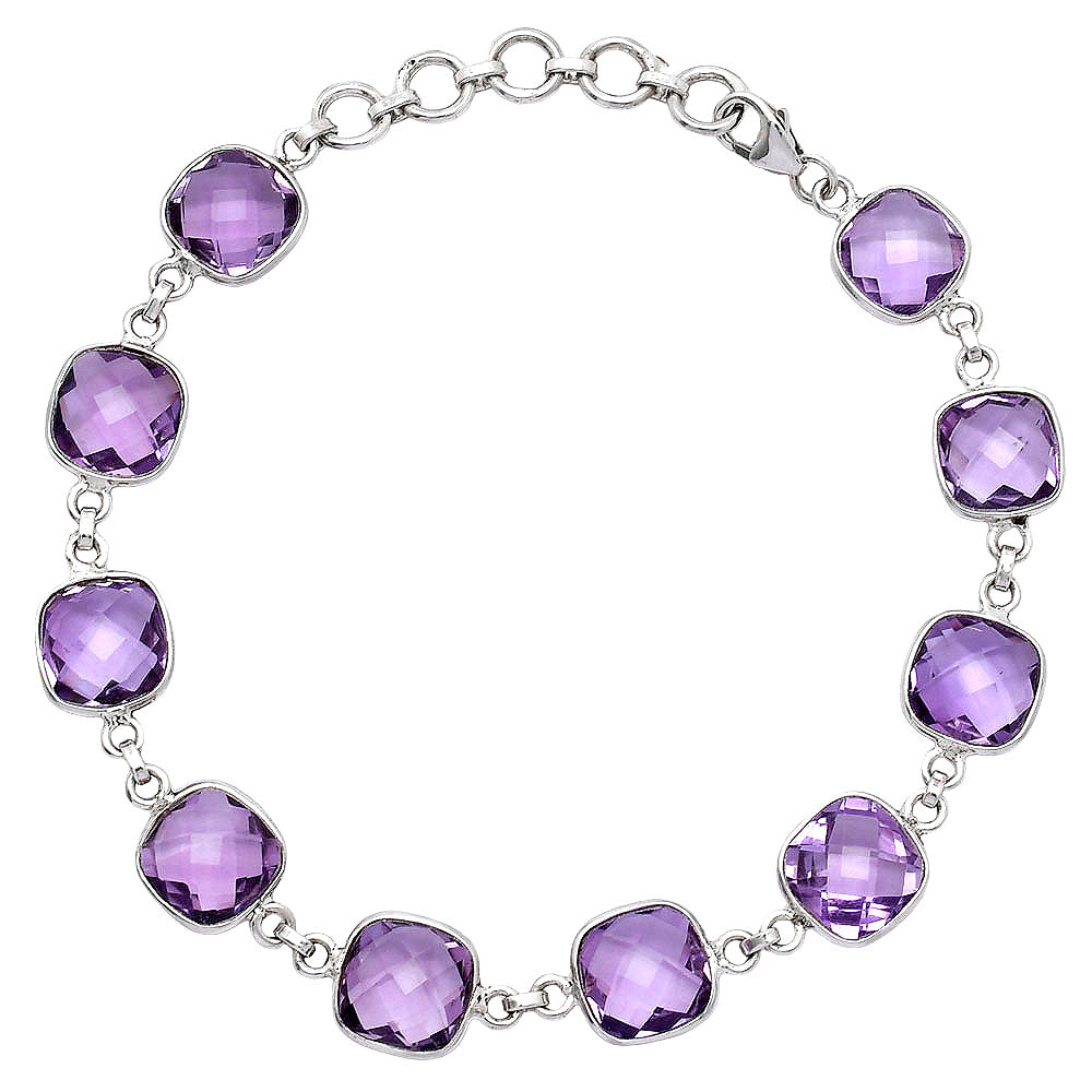 Amethyst Checker Briolette - Brazil Bracelet B-1001 SDB5276-0