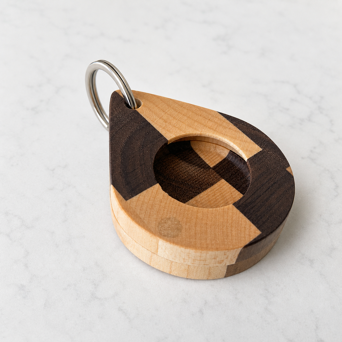 Magnetic Wooden AirTag Keychain-7