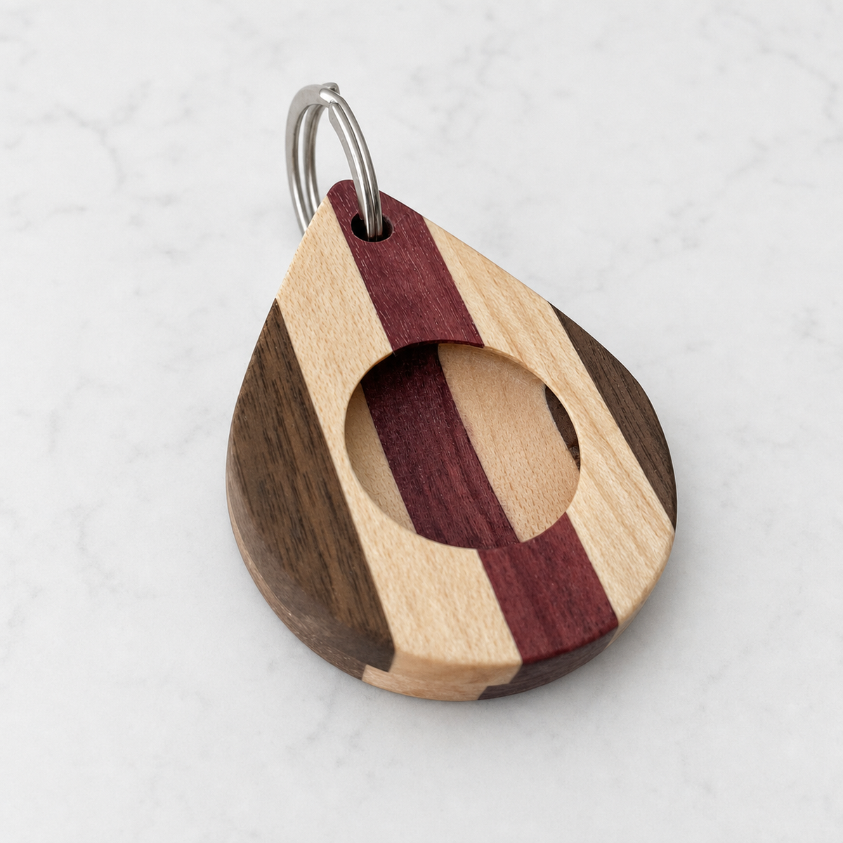 Magnetic Wooden AirTag Keychain-10