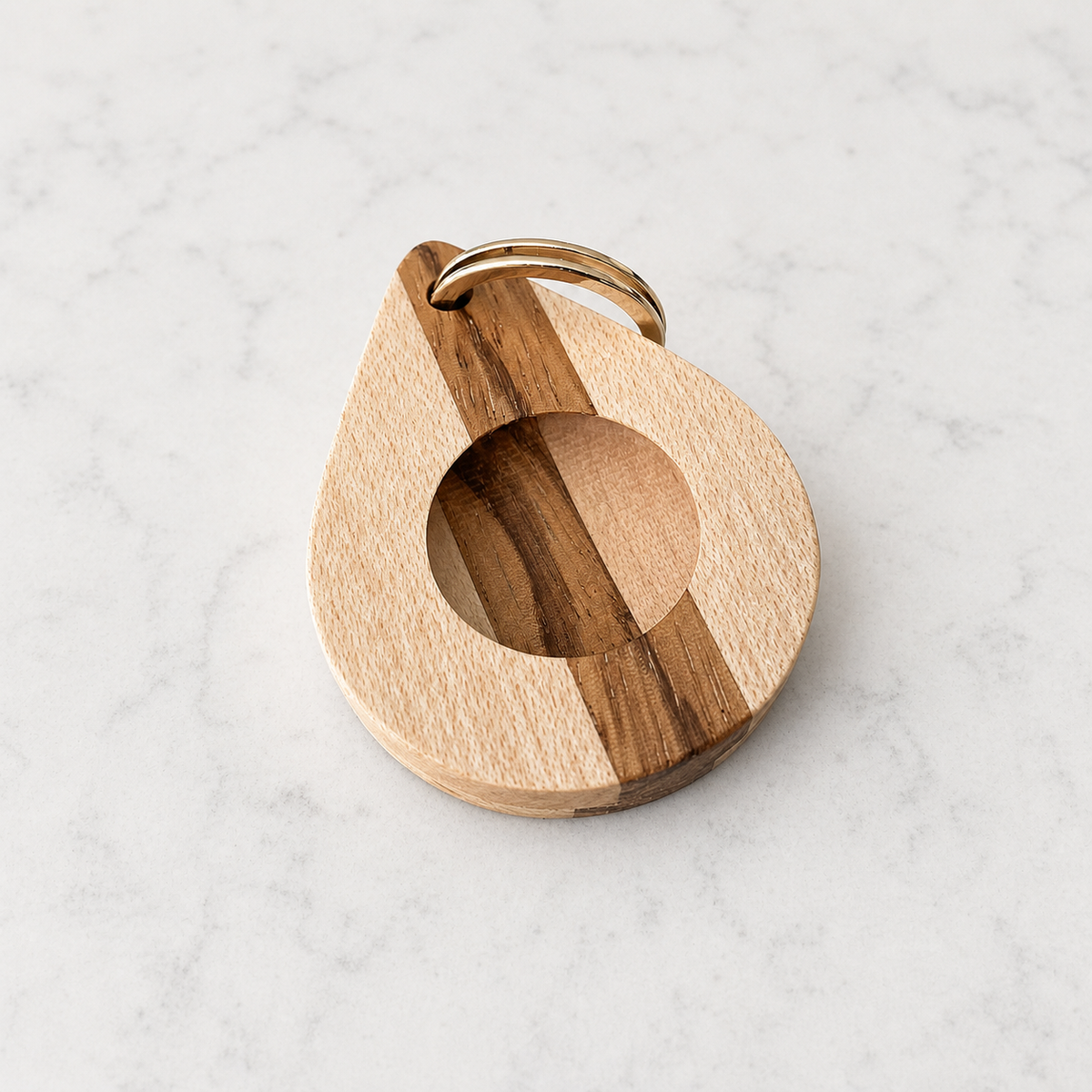 Magnetic Wooden AirTag Keychain-3