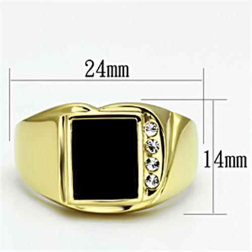 Men’s Gold & Black Onyx Stainless Steel Statement Ring